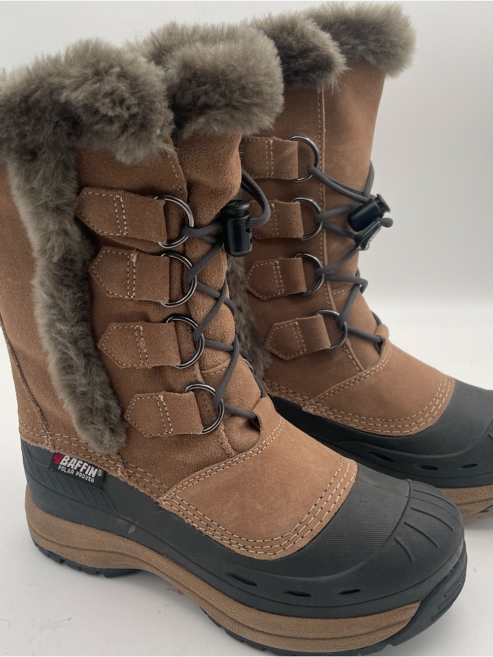Baffin Brown Suede Faux-Fur Lined Winter Boots